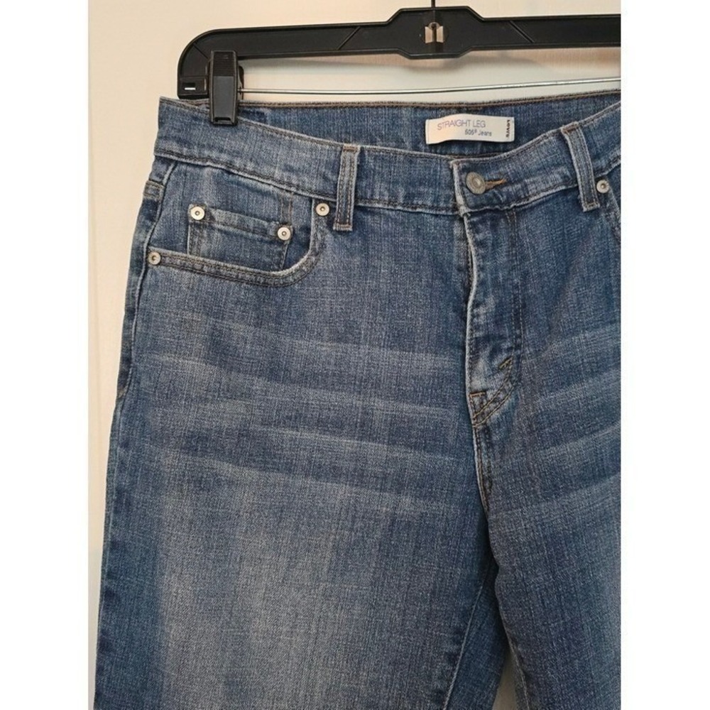Levi's Womens Medium Wash Blue 505 Straight Leg Denim Jeans Size 12 - Picture 3 of 7